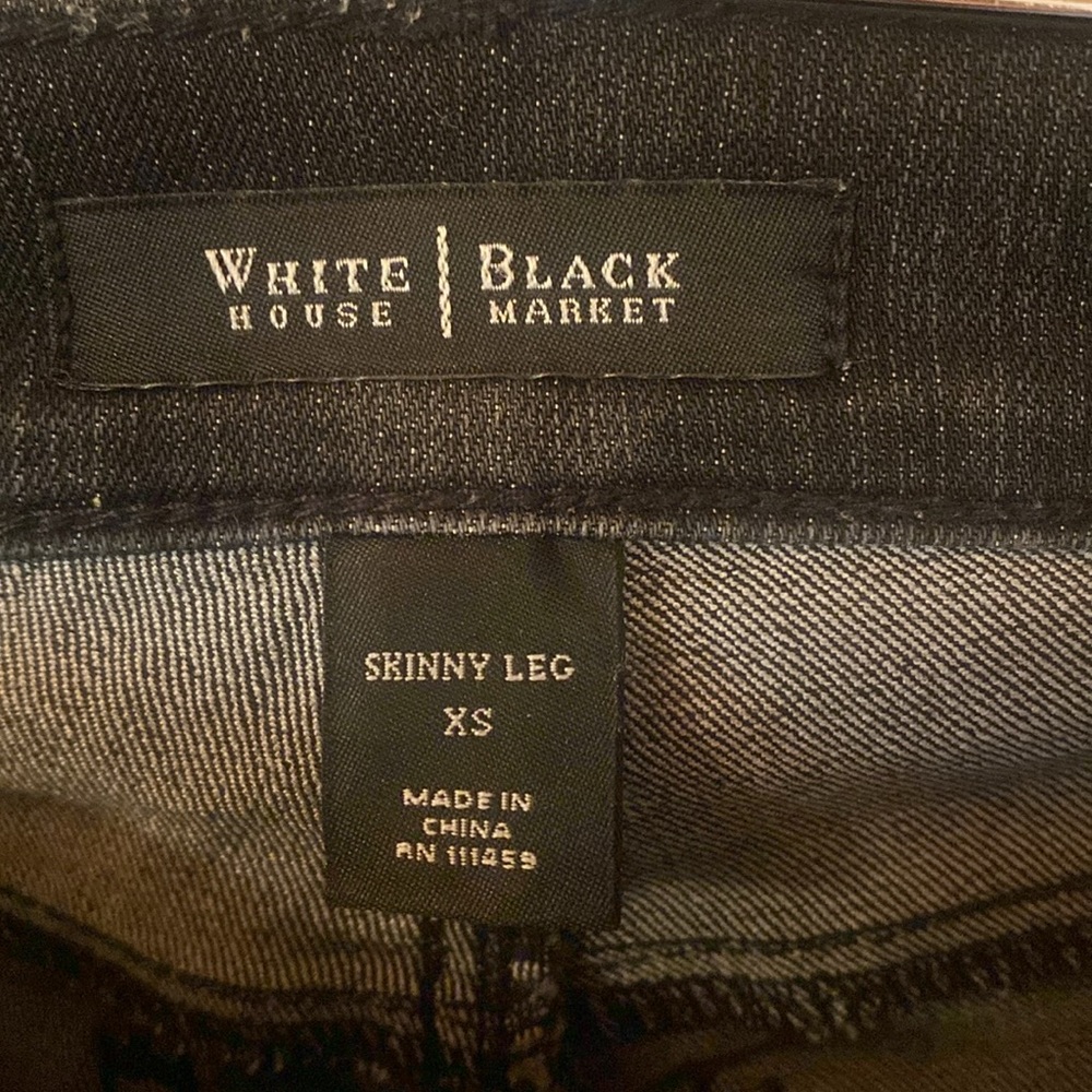 White House Black Market black jeans with sparkles. Skinny leg. Size XS - Picture 2 of 3